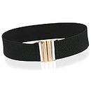 BRITECO Elegant Vintage Elasticated Belt for Women - 50s Style Nurse Belt with Gold Metal Buckle, Perfect for Dresses & Cinching Waist, Stretch Waistband 1950s Clothing Accessories for Women