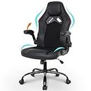 Actask Gaming Chair, Ergonomic Design Computer Chair, Swivel Heavy Duty Chair with Cushion and 90-105 degree adjustment of Reclining Back Support,Black