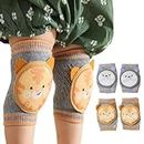 Baby Knee Pads for Crawling 2 Pairs, Toddler Knee Pads Anti-Slip Baby Knee Protectors Leg Warmers Cover for Knees Elbows Legs (2 Pairs-Tiger&Cat)