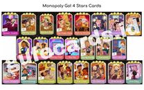 Pegatinas para Monopoly Go - 4 tarjetas de estrellas ¡Todas las variantes ¡Elige tus tarjetas!