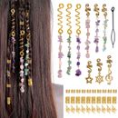 40Pcs Hair Jewelry for Braids, Hoyuwak Natural Colored Crystal Stone Hair Braid 