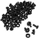 kwmobile 50 Pack M6 Cage Nuts, Bolts and Washers Kit - for Patch Panel Rack Mount Equipment Data Network Cabinets Size 19 Inch and 10 Inch - Black