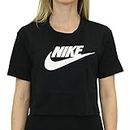 Nike W NSW tee Essntl CRP ICN Ftra Camiseta, Mujer, Negro (Black/White), M