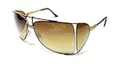Cazal Women's 9036 Sunglasses, Brown & Gold Frame/Brown Gradient Lens, 63 mm