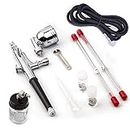 Fengda Precision Double Action Side Feed Airbrush FE-134K with Adapter, Airbrush Hose, Nozzles and Needles for Painting, Cake Decorating, Tattoo, Models Art