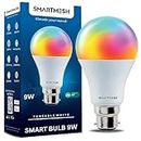 SmartMesh Wi-Fi RGB+CCT Smart LED Bulb Powered by Jio IoT | 9 Watt | Music Sync | Last State Memory | 16 Million Colors | Warm and Cool White | Works with Amazon Alexa and Google Assistant (Base B22)