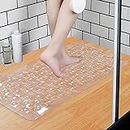 TIB® Non Slip Bathroom Mat, Shower Mats, Anti Slip Bathroom mat(Poly Vinyl Chloride, 16X30 Inches), Transparent