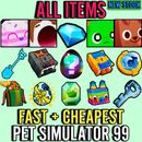Pet Simulator 99 (PS99) - TODOS LOS ARTÍCULOS ⭐️ (Gemas/Encantos/Enormes Mascotas/Dijes) ✅ Barato
