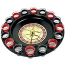 exciting Lives - Drinking Roulette Game Set - for Party, Birthday, Anniversary, Valentines Day, Diwali, Drink Game - for Friends,Brother,Boyfriend,Husband,Girlfriend -16 Shot Glasses (Black, Red)