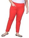 Comfort Lady Women Cotton Blend Plus Size for Casual,Formal and Daily Use Kurti Pants/Trouser with Front Pocket Red