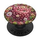 Raspberry Accessories For Girls Floral Wildflower Cute Pink PopSockets PopGrip Intercambiable