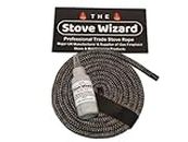 The Stove Wizard Black Stove Rope Kit 10mm x 2.5m Long with Large 50ml Super Seal Adhesive Flues Glass Door Seals Wood Burning Replacement Made In The UK