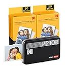 KODAK Mini 2 Retro 4PASS Portable Photo Printer (2.1x3.4 inches) + 68 Sheets Bundle (8 Initial Sheets + 60 Sheets Pack), Black