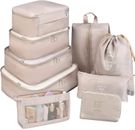 9 Set Packing Cubes for Travel, Luggage Suitcase Organizer,With Shoe Bag,Compres