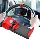 LC-Car Accessories Support de téléphone Portable Universel pour Volant de Voiture avec Clip pour GPS - Noir et Rouge