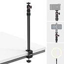 SmallRig Selection Camera Desk Mount Table Stand with 1/4" Ball Head, 48.5cm-100cm Adjustable Light Stand, Tabletop C Clamp for DSLR Camera, Ring Light, Live Streaming, Photo Video Shooting (1 PC)