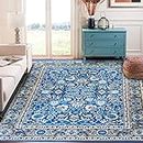 Status Contract Polyester Vintage Persian Printed Floor Carpet with Anti Skid Backing (1102, Multicolour, 3 X 5 Feet)