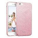 Verco Custodia per iPhone 6s Case, iPhone 6, motivo glitterato, per Apple iPhone 6/6S, in silicone TPU [4,7 pollici], rosa