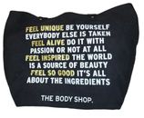 The Body Shop Feel Unique Be Yourself Black Canvas Tote Bag Silver Glitter Words