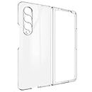T TECLUSIVE Slim Protective Transparent Case Cover Compatible for Galaxy Z Fold 3 | Shockproof Clear 2 in 1 Transparent Back Cover with Camera Protection - Plastic