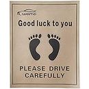 200Pcs Protective Auto Floor Mat, Disposable Paper Floor Mats for Cars, Printed with Cute Footprint and Words Kraft Paper Automotive Floor Mat for Vehicles - 19.7"x15.7"