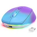 seenda Kabellose Maus, ultraleise kabellose LED-Maus mit USB-Empfänger, wiederaufladbare leuchtende Mäuse und 3 einstellbare DPI für Laptop-Computer Chromebook04