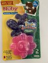 Nuby Kool Baby Soother Teether 2 Pack Butterfly Sunflower Water Pink Purple New