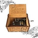 MINGZE Caja de música de Madera manivela, Pure Hand-Classical Music Box Hand-Wooden Music Box Creative Wooden Crafts Best Gifts, Variedad de Estilos (Game of Thrones（Wood Color）)