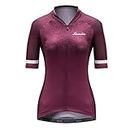 Santic Women’s Cycling Jersey Shorts Seeve Bicycle Jacket Bike Shirt Breathable Quick Dry Reflective Biking Tops Andrea Wine-Red Small