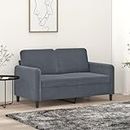 LAPOOH 2-Sitzer-Sofa Dunkelgrau 120 cm Samt, Loungesofa, Sofas & Couches, Relaxsofa, Couch für Wohnzimmer, Couch Mit Schlaffunktion - 359433