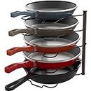 SimpleHouseware Pan Organizer Rack Holder For Kitchen/Cupboard/Countertop, 5 Compartments, Bronze