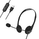 Bigpassport Usb Wired On Ear Headphones With Mic Stereo With Microphone For Laptop/Pc/Office/Skype/Home/Online Interview/Classroom/Call Center Usb Audio Jack Model- Pro-Tech 491