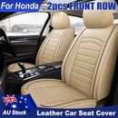 Upgraded Leather Car Seat Covers Cushions for Honda 2 Front Auto Protector Beige