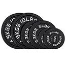 AboveGenius Cast Iron 2-Inch Olympic Weight Plates Set for Strength Training, Weightlifting and Crossfit in Home & Gym, Barbell Free Weight Plate Set (35, Pounds)