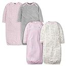 Gerber Unisex Baby Boy and Girls 4-Pack Sleeper Gown Bunny Pink 0-6 Months