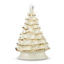 RAZ Imports 38127 - 13.25" W/ Timer Vintage White and Gold Lighted Tree (4219122) Christmas Figurine Decorations