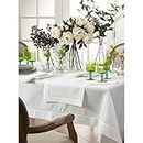 White Special Occasion Holiday Tablecloth with Hemstitched Border 70" X 160"