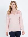 Noni B - Womens Summer Tops - Pink Blouse / Shirt - Cotton - Casual Clothes