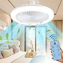 Clearance Ceiling Fans with Lights and Remote, Modern Low Profiles Bladeless Small Ceiling Fan Noiseless Ceiling Light with Fan for Bedroom Kitchen Living Room Todays Daily Deals Clearance