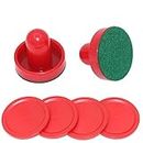 OmeHoin Air Hockey Set di manopole e pucks, 60 mm, accessori di ricambio per tavoli da gioco, colore: rosso