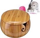RoseFlower 5.1 Wooden Yarn Bowl - Handmade Yarn Holder Wool Storage Bowl Organizer with Carved Holes and Drills for Knitting and Crocheting