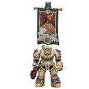 Pipigirl JoyToy 40K Genuine License 1:18 Action Figure, Dark Angels Deathwing Ancient with Company Banner, 4.96 inch Collectible Action Figures Kits (Company Banner)