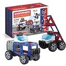 Magformers 717001 Amazing Police and Rescue Set Magnetic Construction Toy, Red, Blue, Black, Grey