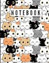 Notebook: Cute Kawaii Cats College Ruled Lined Pages (Composition Book, Journal) (8.5 x 11 Large) (100 Pages)