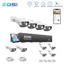 ZOSI 8CH 4K H.265+NVR 5MP Outdoor PoE Security Home Camera System AI Audio 2TB