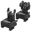 Feyachi S27 Flip Up Sights - Fiber Optic Iron with Red and Green Dot Backup Sight Set for Picatinny Rail