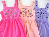 Boutique Girls Sundress Embroidered Cotton Knit Beach Vacation Travel Sz 4 & 5
