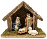 Christmas Nativity Set 5 Pieces with Wooden Stable Mayview Collection