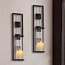 Shelving Solution Wall Sconce Candle Holder Metal Wall Decorations for Living Room, Bathroom, Dining Room, Set of 2