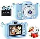 CADDLE & TOES Kids Camera for Boys Girls, 20MP 1080P Digital Video Camera for Kids, Christmas Birthday Gift for Boys Age 4 + to 12, Toy Camera for 4+ 5 6 7 8 9 10 Year Old (Blue with SD Card)